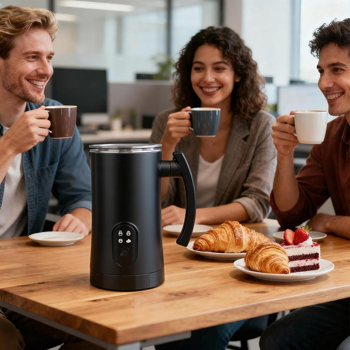 Dreamhigh® 400W Milchaufschäumer Elektrisch, 350ml Milchaufschäumer Edelstahl, Leicht zu reinigen, 4