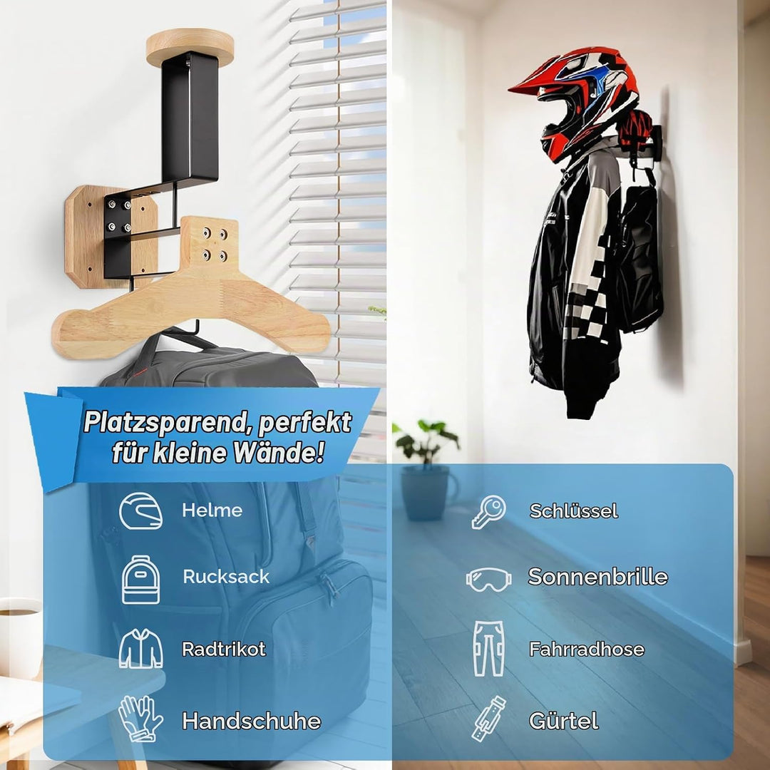 Motorrad Garderobe, Motorradhelm Halterung Wand, Helm Halterung Wand, Helmhalterung Wand für Motorra