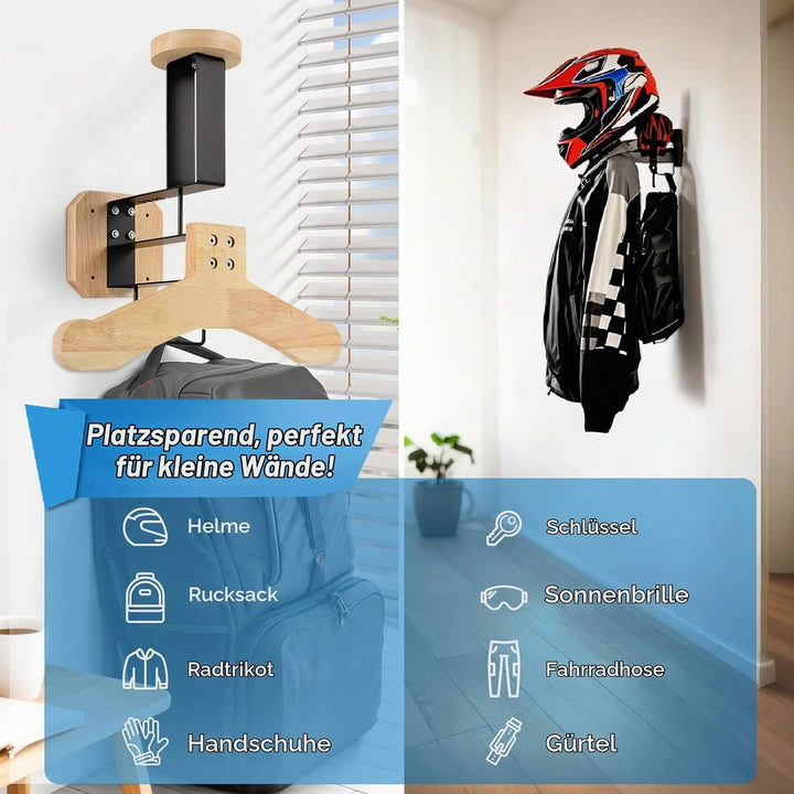 Motorrad Garderobe, Motorradhelm Halterung Wand, Helm Halterung Wand, Helmhalterung Wand für Motorra