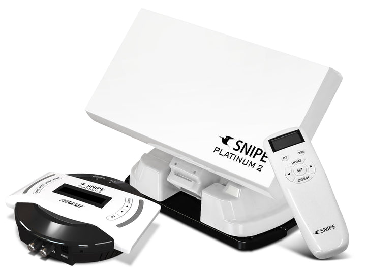Selfsat Snipe Platinum 2 - Twin - Vollautomatische Satellitenantenne, Campingantenne mit BT Fernbedi