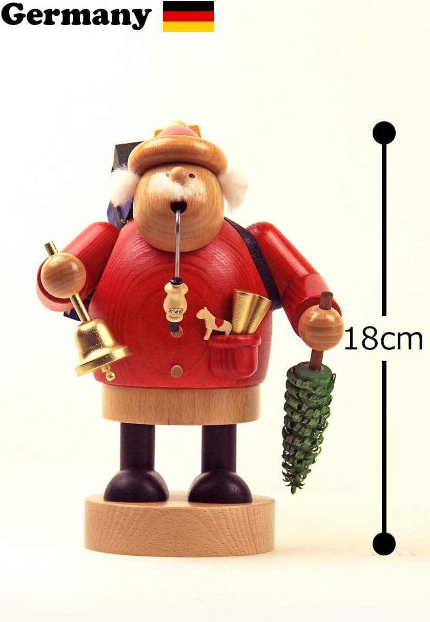KWO Olbernhau 21507 Räuchermännchen Weihnachtsmann, 18 cm