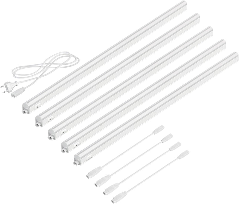 parlat LED Unterbau-Leuchten Rigel, je 87,3cm, 40cm Kabel, je 1002lm, warm-weiss, 5er Set