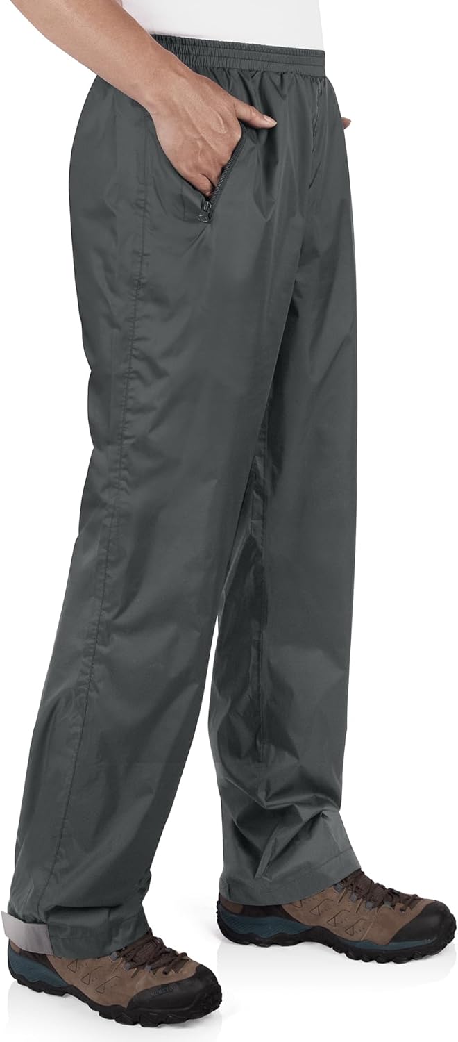 33,000ft Packbare Regenhose Herren Wasserdicht Leichte Fahrrad Überziehhose Winddicht Reflektierende