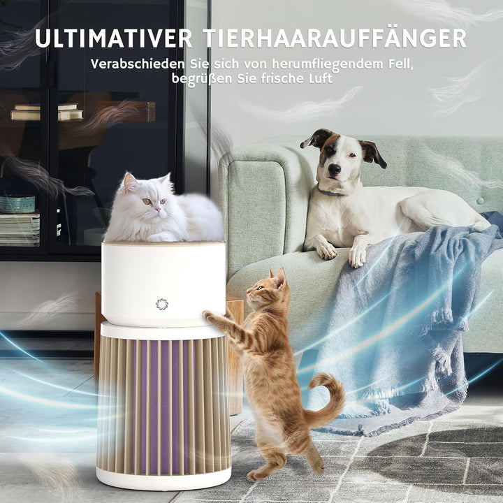 Airthereal Luftreiniger für Haustiere mit H13-Filter gegen Gerüche – Entfernt Tierhaare, Hautschuppe
