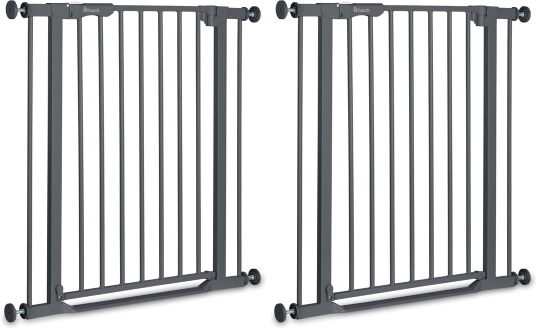 hauck Clear Step Autoclose 2, Dunkelgrau - Kinderschutzgitter Hundegitter Verstellbare Breite 75-80c
