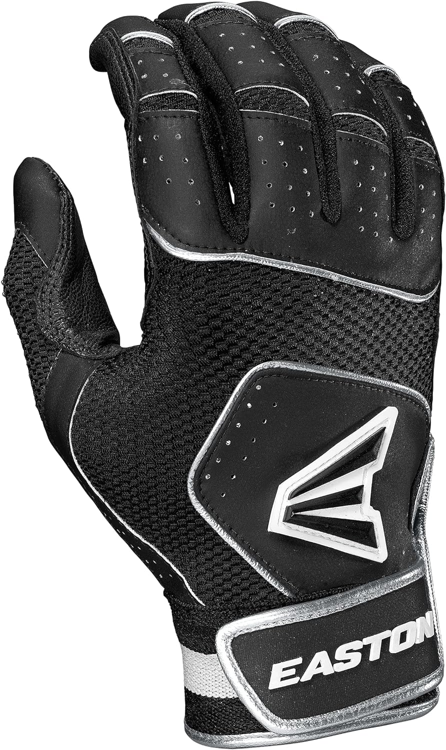 Easton Walk-Off NX Batting Gloves | Baseball Softball | Adult & Youth Haltbarkeit Schwarz S, Haltbar