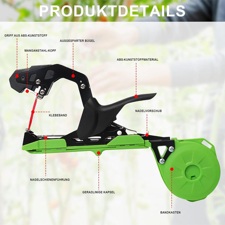 Bindezange für Pflanzen 420g Pflanzenbindemaschine – inklusive Bindemaschine, Nägel, Handschuhe, Gur