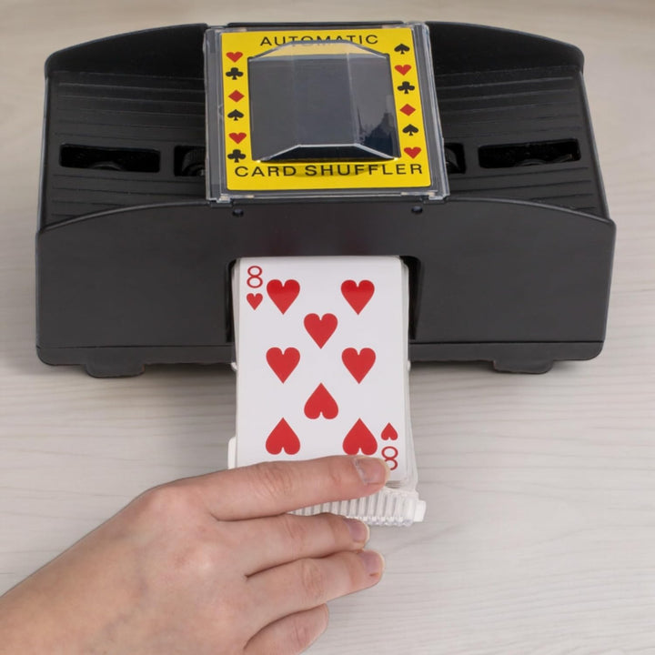 MIJOMA Automatischer Spielkartenmischer - Ideal für Standard-Spielkarten bis zu 9x6,5 cm, Praktische