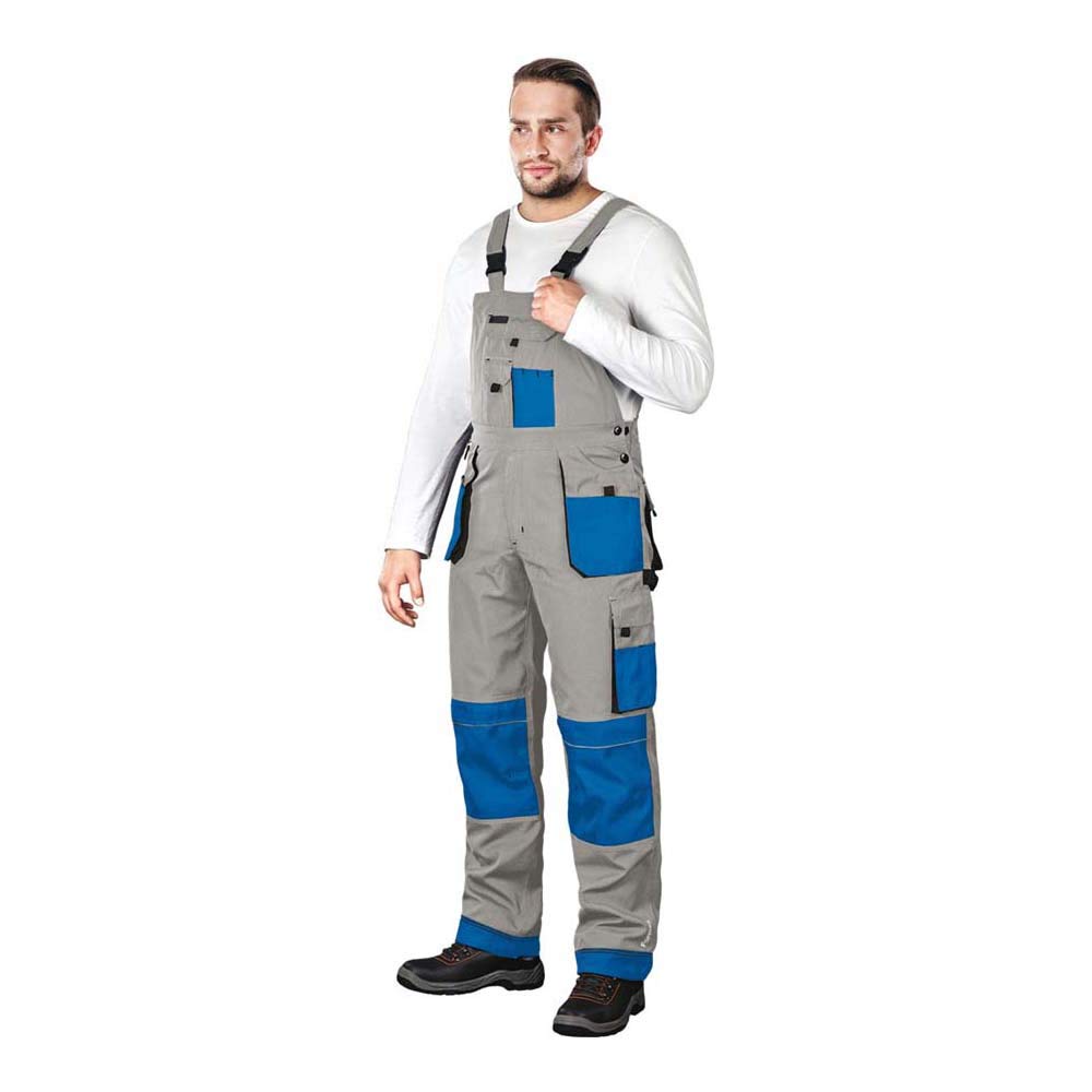 Leber &amp; Hollman Herren Arbeits-Latzhose LH-FMN-B, 65% Polyester 35% Baumwolle 270 g/m2 und Verstärku