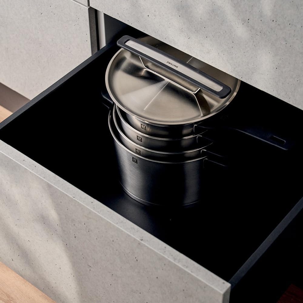 ZWILLING More Kochtopfset, 5-tlg, Deckelhalter, Induktion, Schwarz