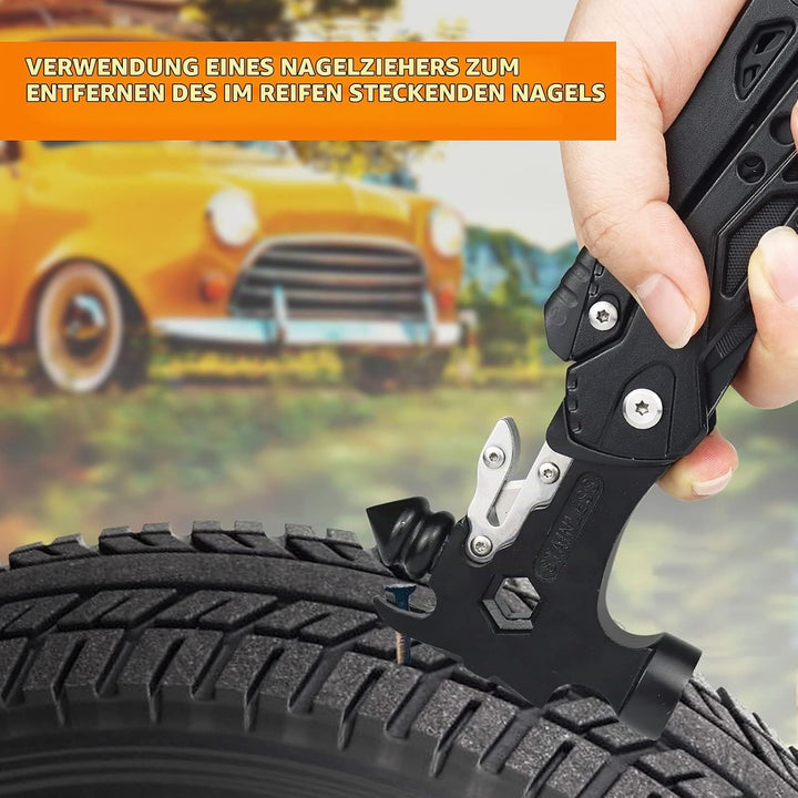WayinTop Werkzeug Geschenke für Männer, 37 in 1 Taschenwerkzeug Multi-Tool Hammer mit Schneeflocken