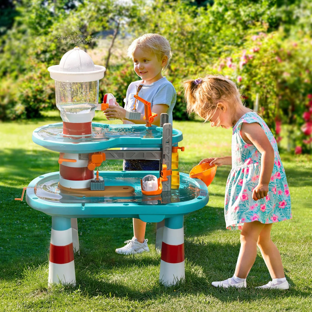 Theo Klein 7715 Aqua Action Lighthouse Wasserspieltisch XXL | Interaktiv & Motorik-Spielzeug | Spiel
