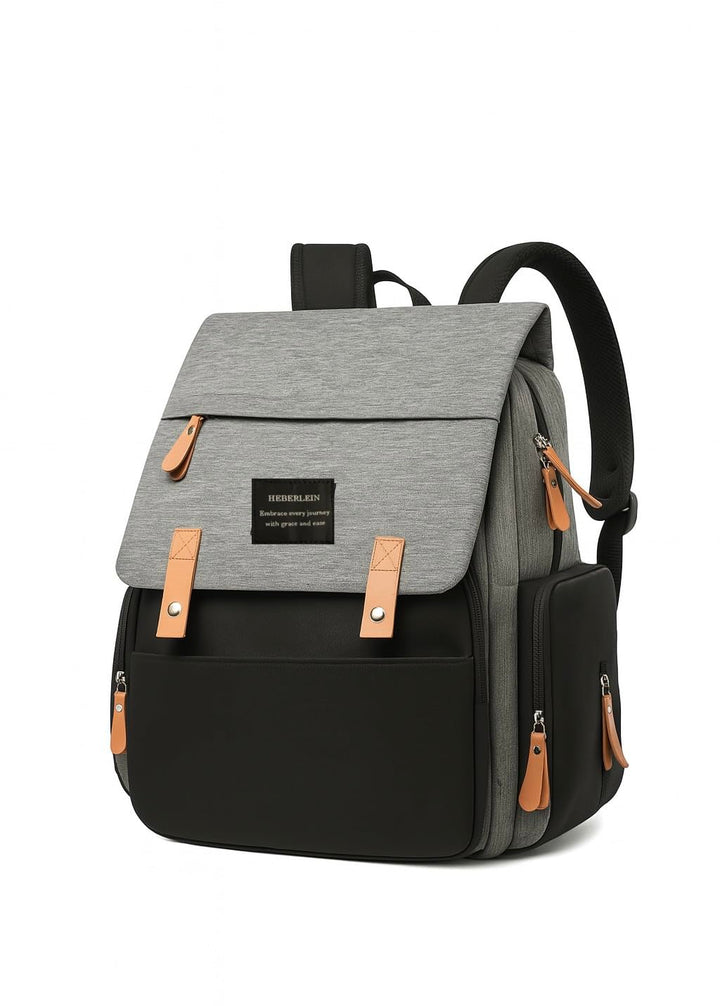 Heberlein Prestige Baby Wickelrucksack - grosse Wickeltasche für Mama & Papa, wasserabweisend mit vi