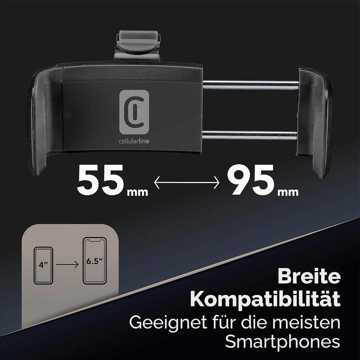 cellularline - Spin AIR - Smartphone Halterung fürs Auto - Kompatibel mit Standard-Luftauslässen - 3