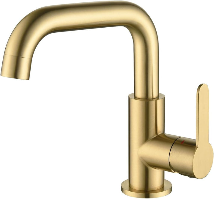 ONECE Wasserhahn Bad mit 360° Drehbar, Waschtischarmatur mit Auslauf Höhe 136.5 mm, Einhebelmischer