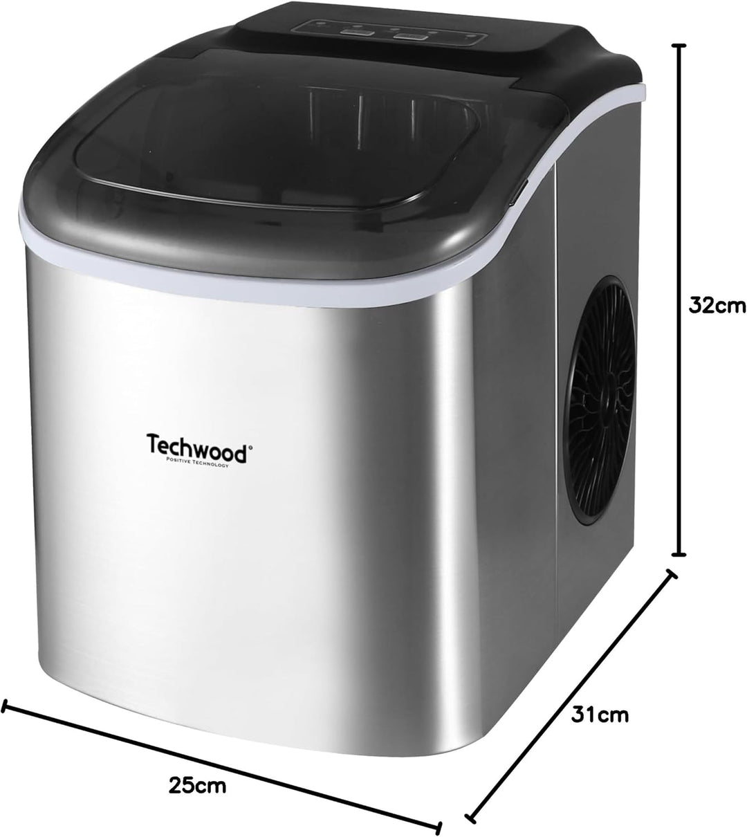 Techwood TMAG-1313 Eiswürfelmaschine, Edelstahl