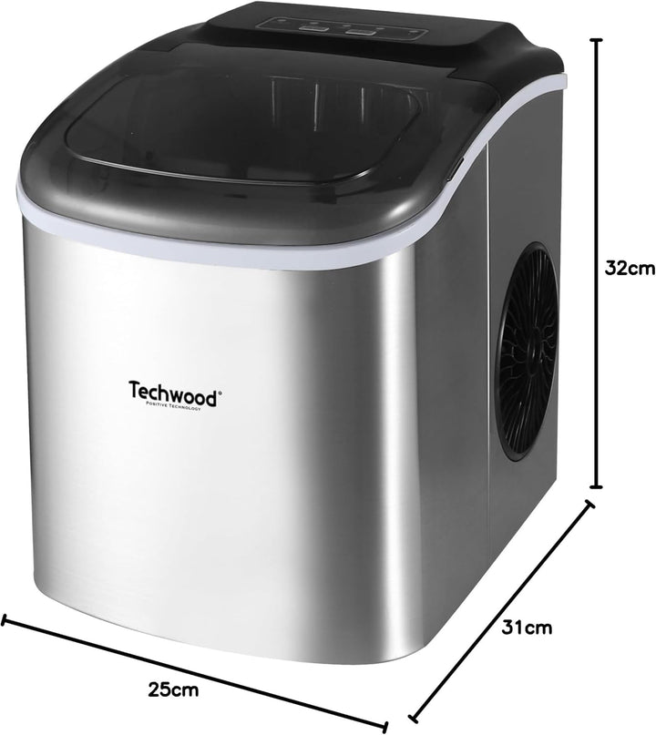 Techwood TMAG-1313 Eiswürfelmaschine, Edelstahl