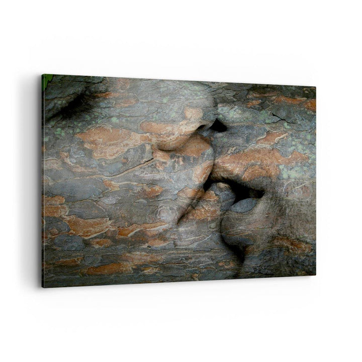 Bilder auf Leinwand 100x70cm Leinwandbild Frau Mann Kuss Abstraktion Gross Wanddeko Bild Schlafzimme