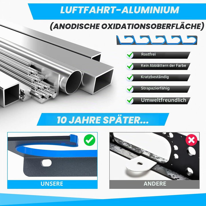 PLUSINNO H5 Horizontal Fishing Rod Holder, Fishing Rod Holder for Garage, Wall or Ceiling Mounting,
