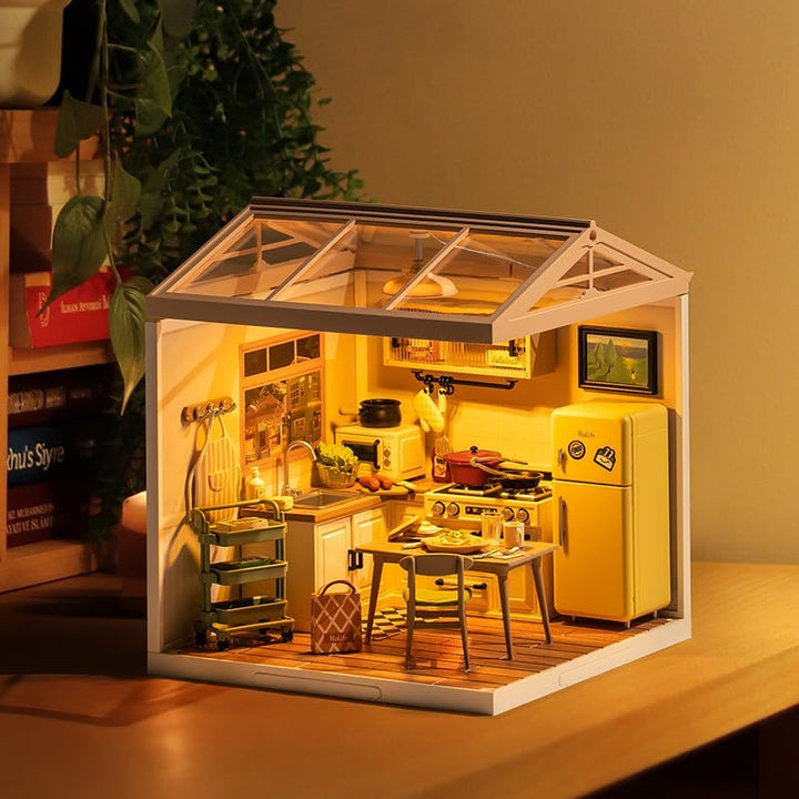 Rolife Miniaturhaus Bausatz-Erweiterungsfähiges Haus-Super Creator DW008 Happy Meals Küche, Happy Me