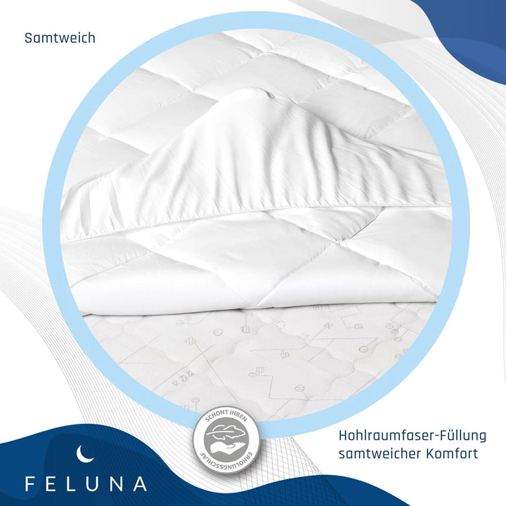 Feluna Mikrofaser Matratzen-Topper gepolsterter Matratzen-Auflage - Matratzenschoner Unterbett Micro