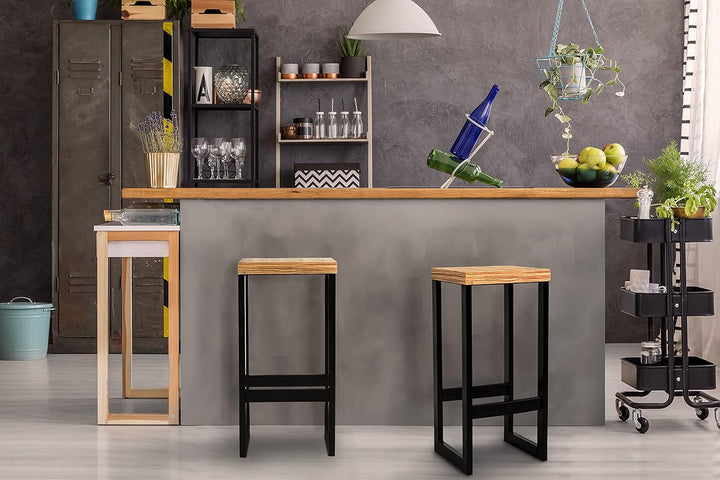 Magnetic Mobel Barhocker Barstuhl Tresenhocker Bistrohocker Designer Stahl Schwarz (Dunkler Beton, 6