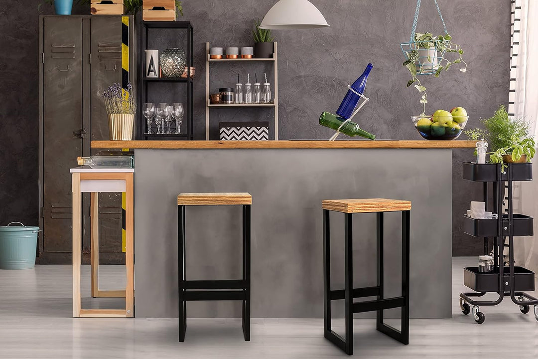 Magnetic Mobel Barhocker Barstuhl Tresenhocker Bistrohocker Designer Stahl Schwarz (Dunkler Beton, 6