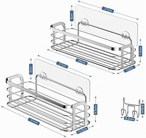 Avoalre Duschkorb aus Edelstahl Duschablage ohne Bohren Duschkorb mit starke Aufkleber, 2 Pack leich