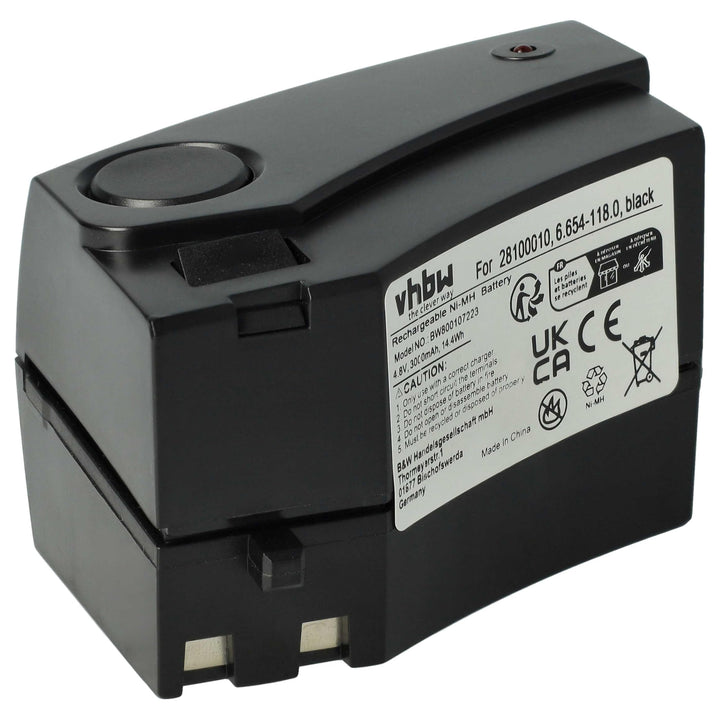 vhbw 1x Akku kompatibel mit Kärcher KC55 Staubsauger Schwarz (3000 mAh, 4,8 V, NiMH)