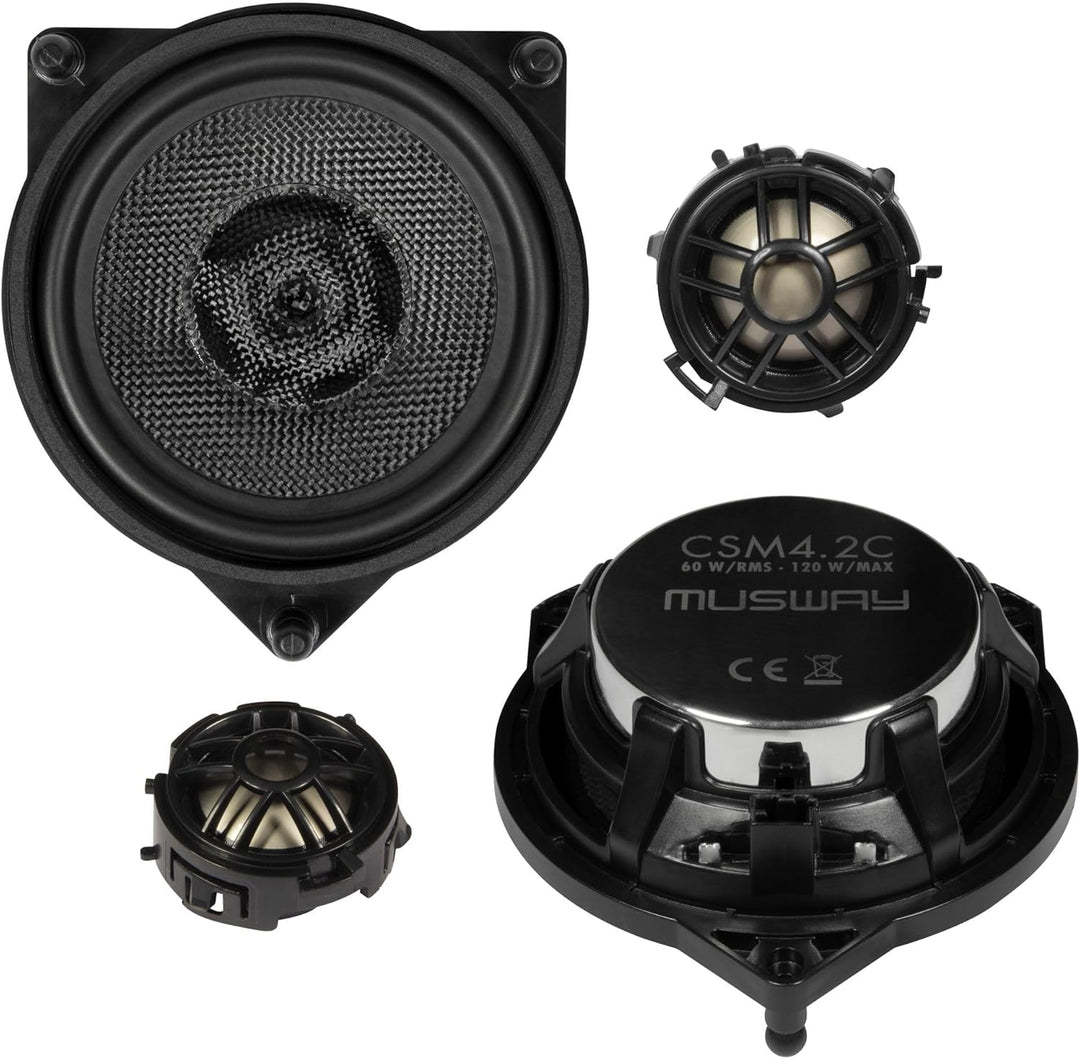 Musway CSM4.2C - 10 cm Komponenten-Lautsprecher mit 120 Watt (RMS: 60 Watt) - für Mercedes C, GLC, E