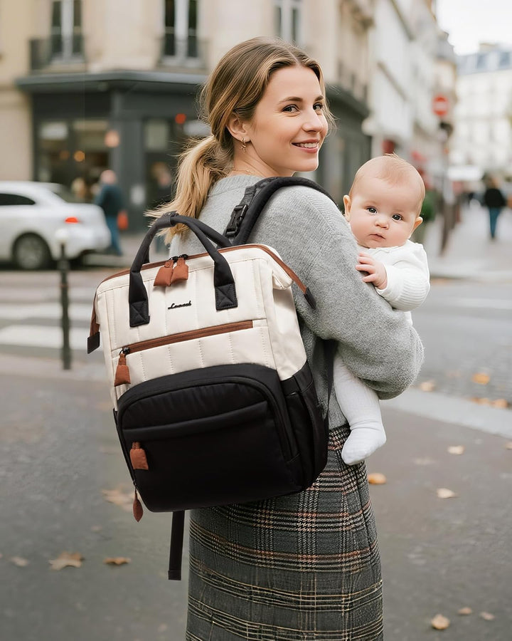 LOVEVOOK Wickelrucksack Gross, Baby Wickeltasche Rucksack Diaper Bag mit Wickelunterlage, Wasserabwe
