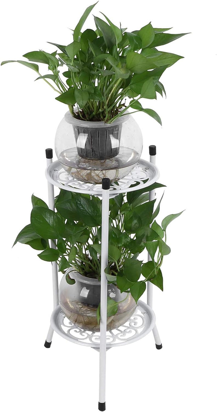 Blumenständer, 2-stufiger Metall-Pflanzenständer Blumentopf Holde, Stabiles Stativ-Stützgestell, für