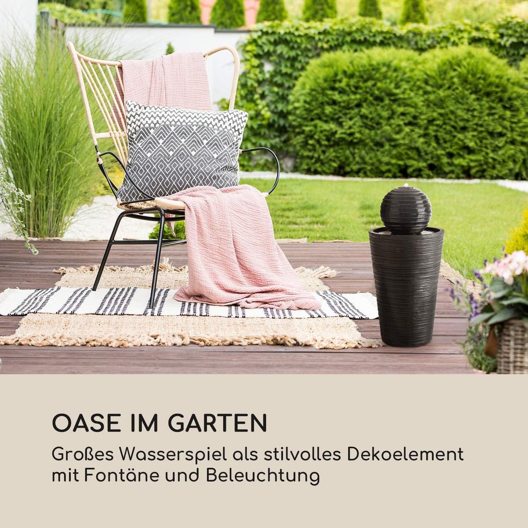 blumfeldt Liquitorre Gartenbrunnen - Wasserspiel, Solarbrunnen, Pumpe: 200 l/h / IPX8, Solarpanel: 2