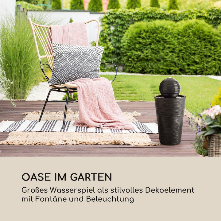 blumfeldt Liquitorre Gartenbrunnen - Wasserspiel, Solarbrunnen, Pumpe: 200 l/h / IPX8, Solarpanel: 2