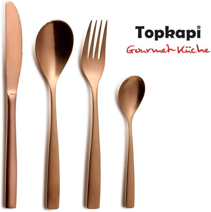 Topkapi Gourmet-Küche - 6323 Kupfer – Besteck Lady Copper, 24-tlg Besteck-Set, Edelstahl in Farbe Ku