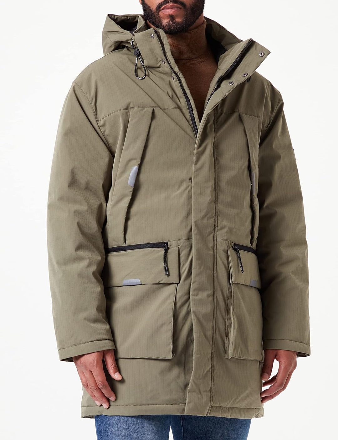 TOM TAILOR Denim Herren Artic Winterparka L 10415 - Dusty Olive Green, L 10415 - Dusty Olive Green