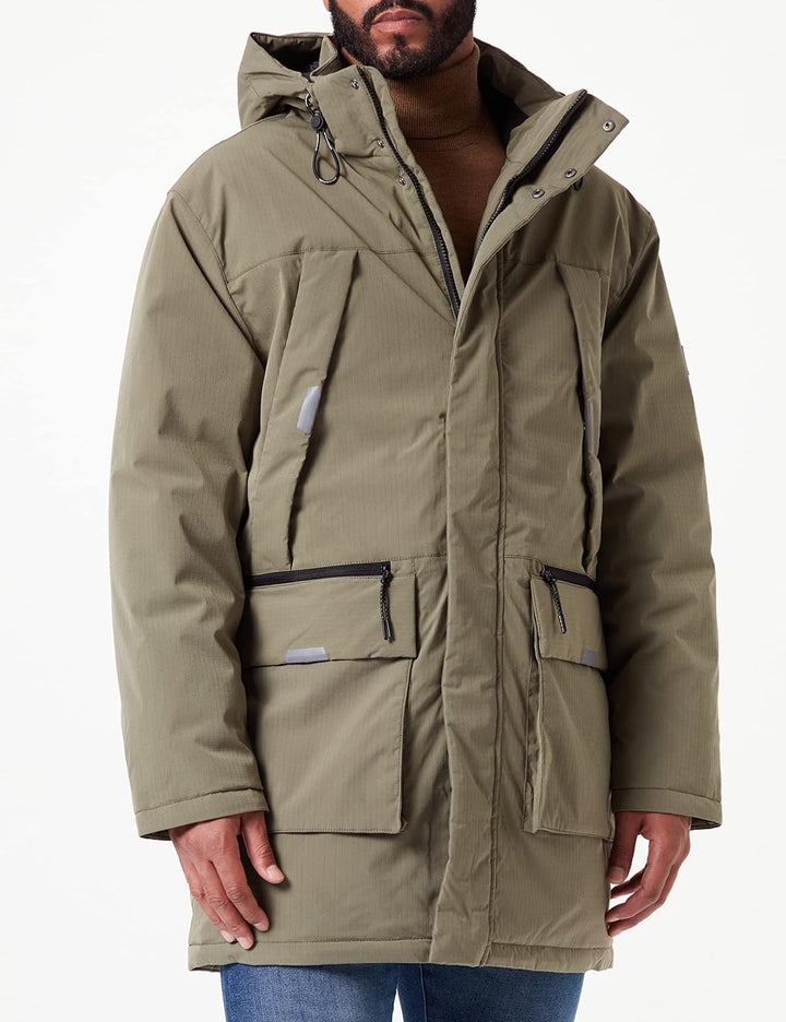 TOM TAILOR Denim Herren Artic Winterparka L 10415 - Dusty Olive Green, L 10415 - Dusty Olive Green