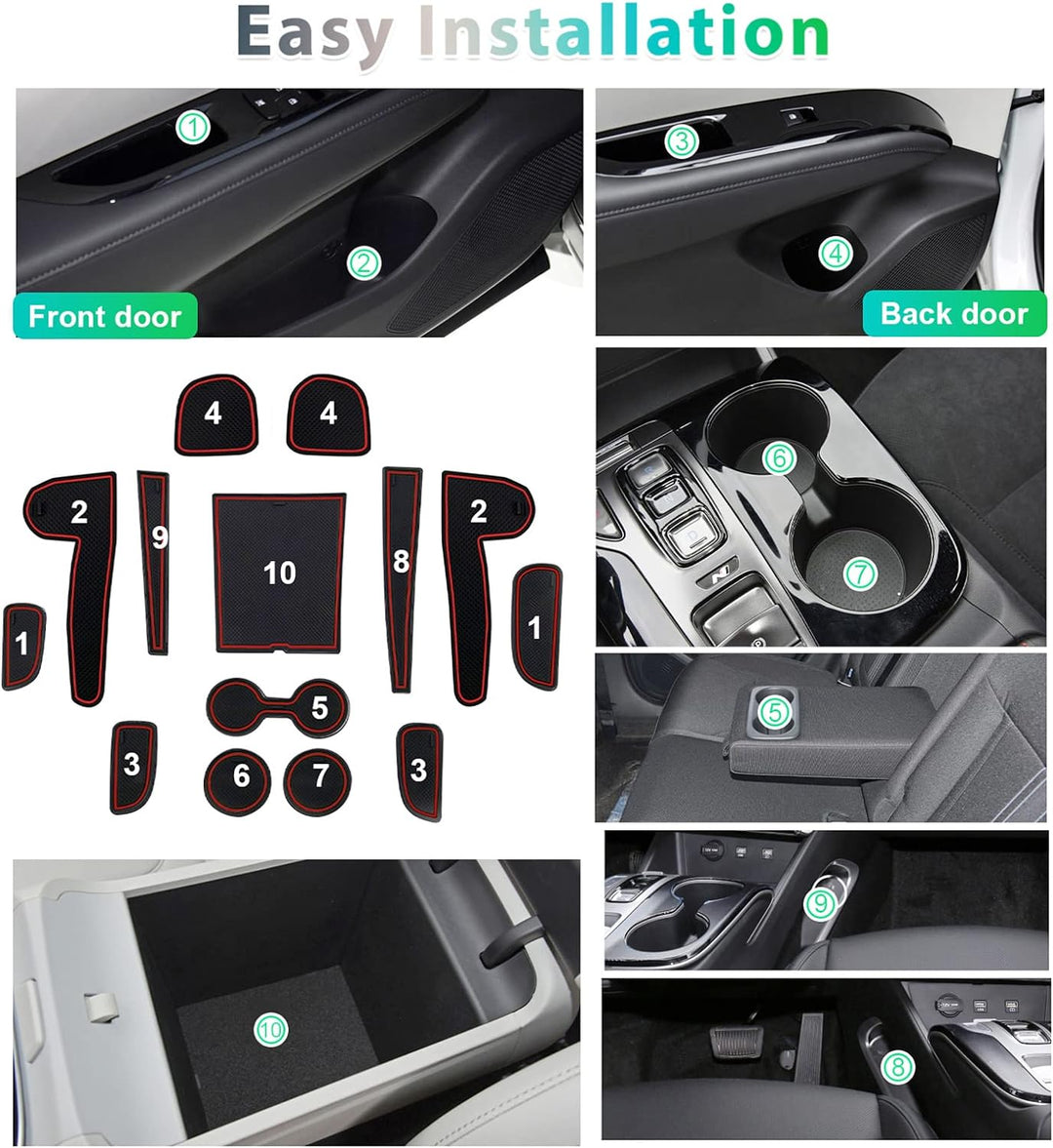 GAFAT Hyunda-i Tucson NX4 2021-2024 2025 (Elektronische Automatik) Antirutschmatten, Tucson 2023 Gum