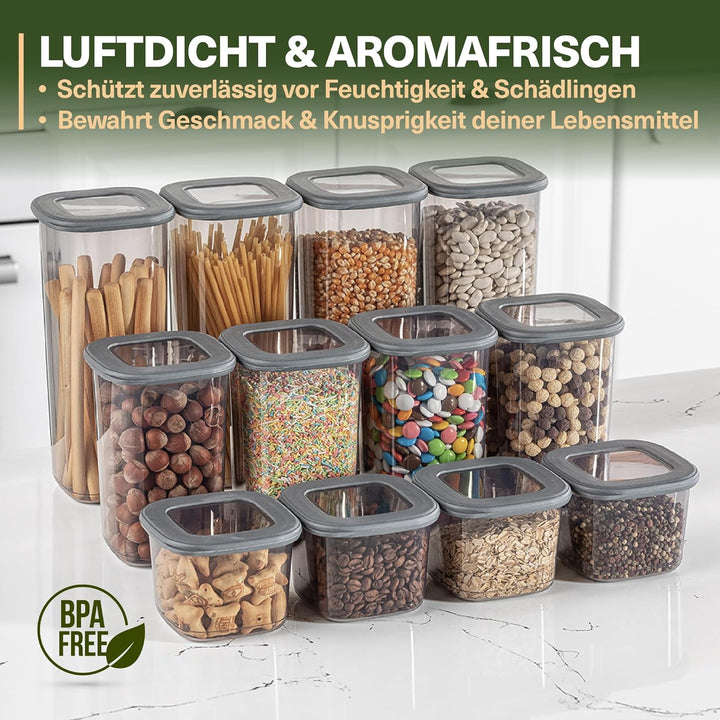 Viwares Vorratsdosen mit Deckel Luftdicht | 24er Vorratsbehälter Set | BPA-FREI | Zur Müsli Mehl und