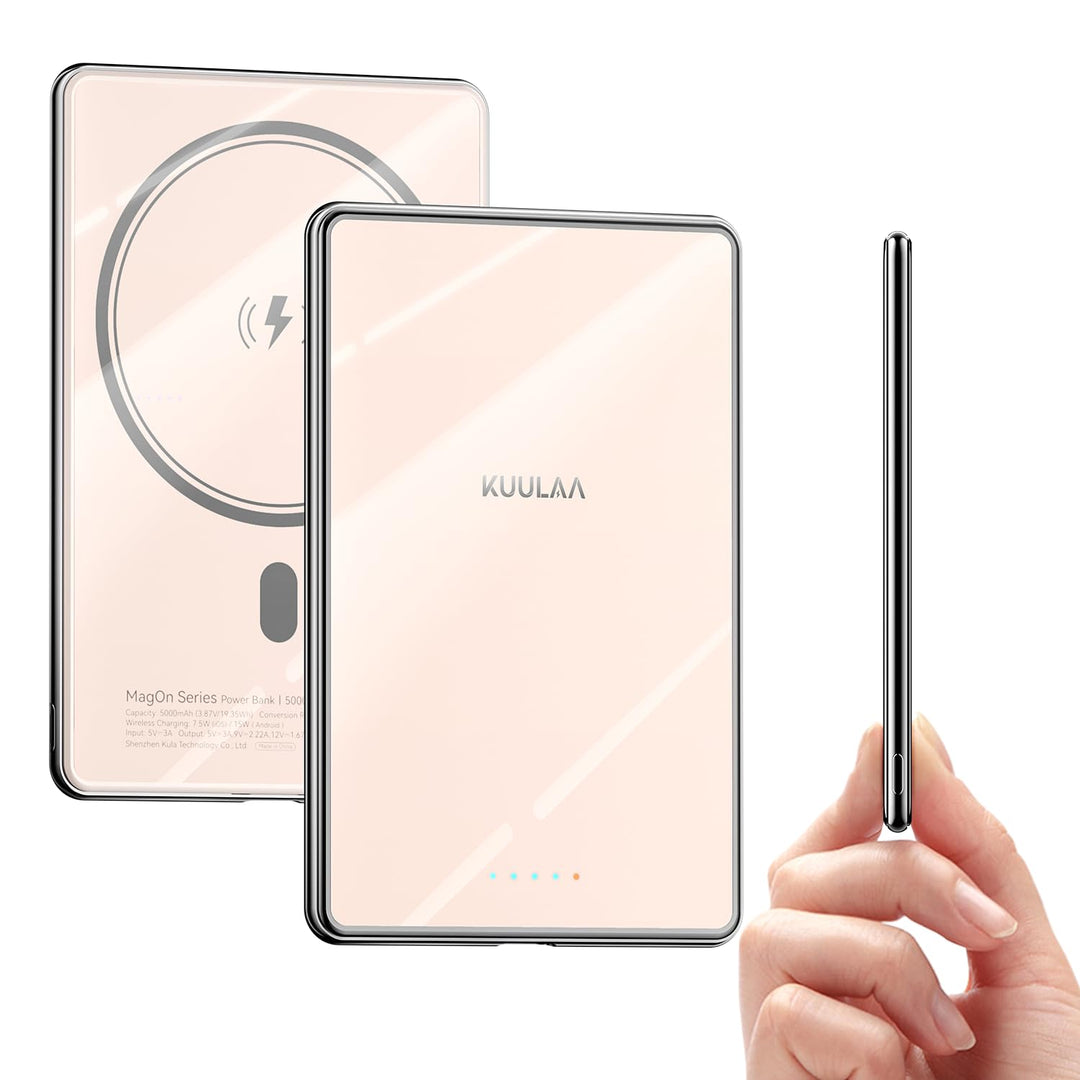 Kuulaa Magsafe Power Bank, Ultra-Slim Wireless Portable Charger, 5000mAh Magnetic Phone Charger with