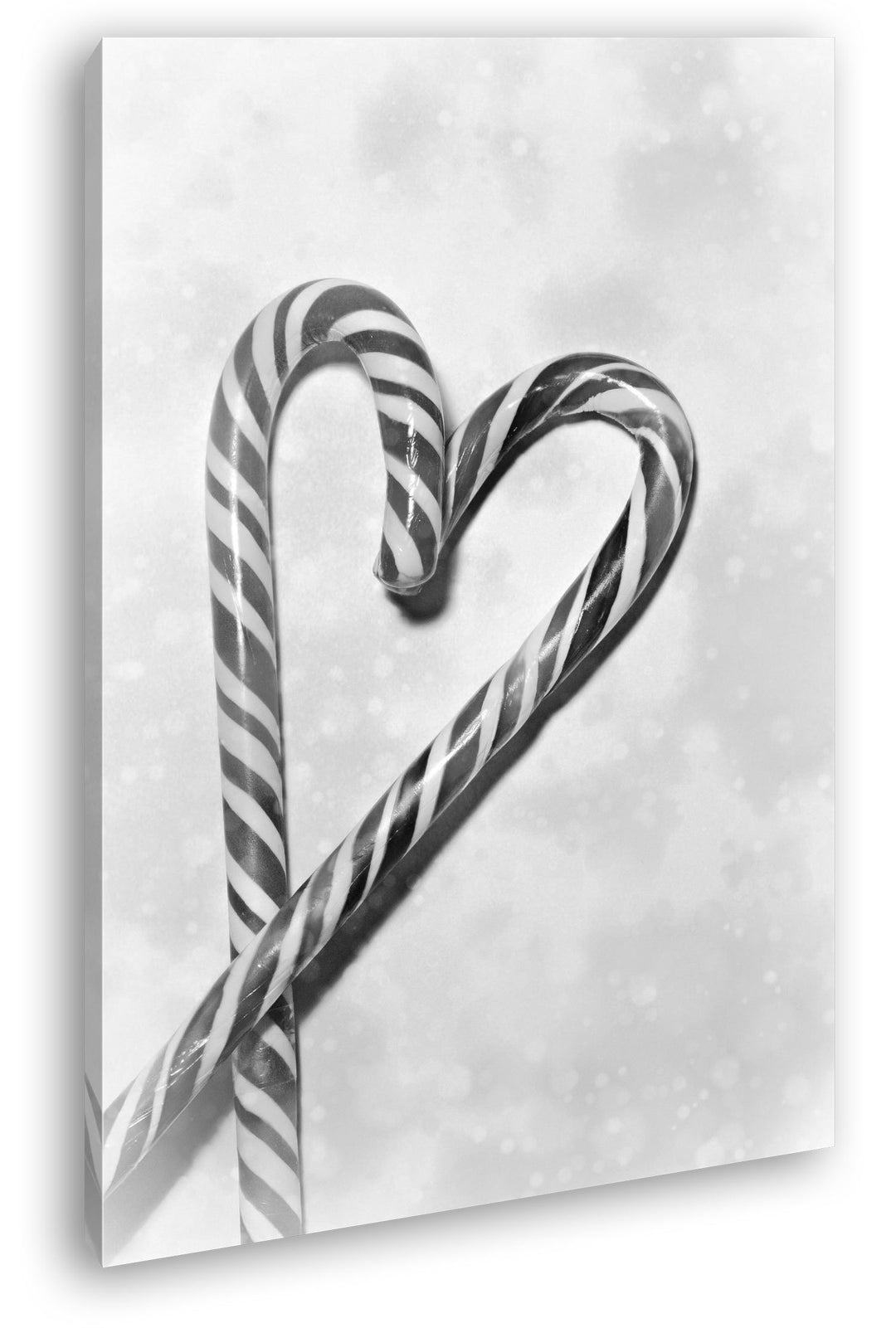deyoli Zwei Bunte Zuckerstangen Formen EIN Herz Effekt: Schwarz/Weiss Format: 80x60 als Leinwand, Mo
