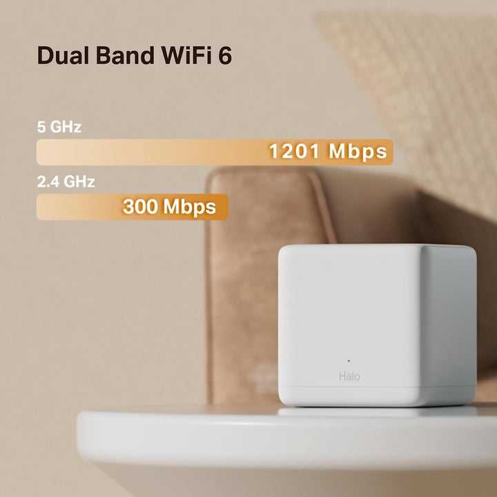 Mercusys Halo H1500X Wi-Fi 6 Mesh WLAN Set (2er Pack), AX1500 Dual Band Router & Repeater, Gigabit-P