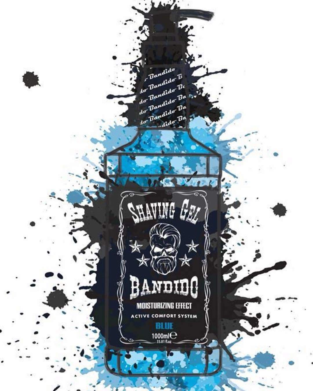 Bandido Shaving Gel Men BLUE 2er-Set (2 x 1000ml) Rasiergel blau transparent Männer Rasur Herren nic