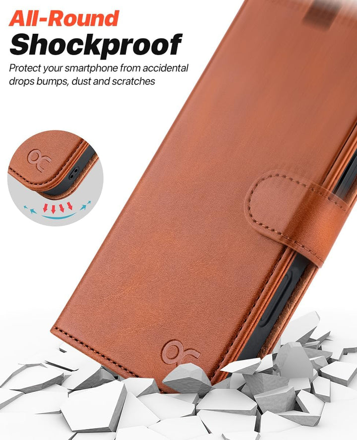 OCASE Kompatibel für iPhone 15 Pro Hülle (2in1) Leder Stossfestes Case, Abnehmbare magnetische Hülle