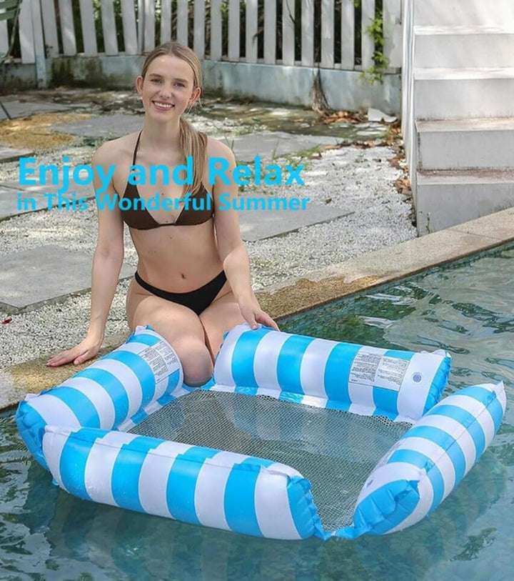 Pool Hängematte, 2 Stück Luftmatratze, Pool Spielzeug 4-in-1Aufblasbare Wasserspielzeug Pool Zubehör