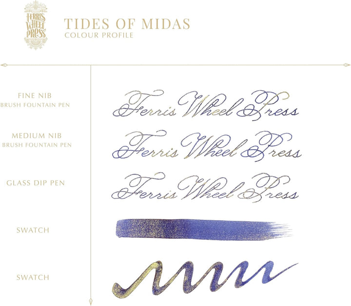 Ferris Wheel Press Fountain Pen Ink, FerriTales Collection, Lapis blue with gold shimmer, 20ml Lapis
