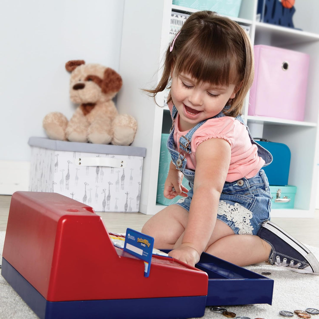 Learning Resources Pretend & Play Spielkasse mit Rechenfunktion und GB-Spielgeld Rot UK, Rot UK