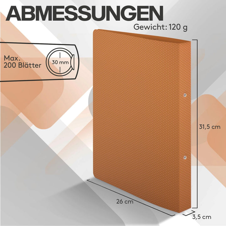 ACROPAQ - 10 x Ringbuch A4 - Ordner, Bunte Farben, Schmal, Mit 2 Ringen, 4 cm Rückenbreite - Ringord