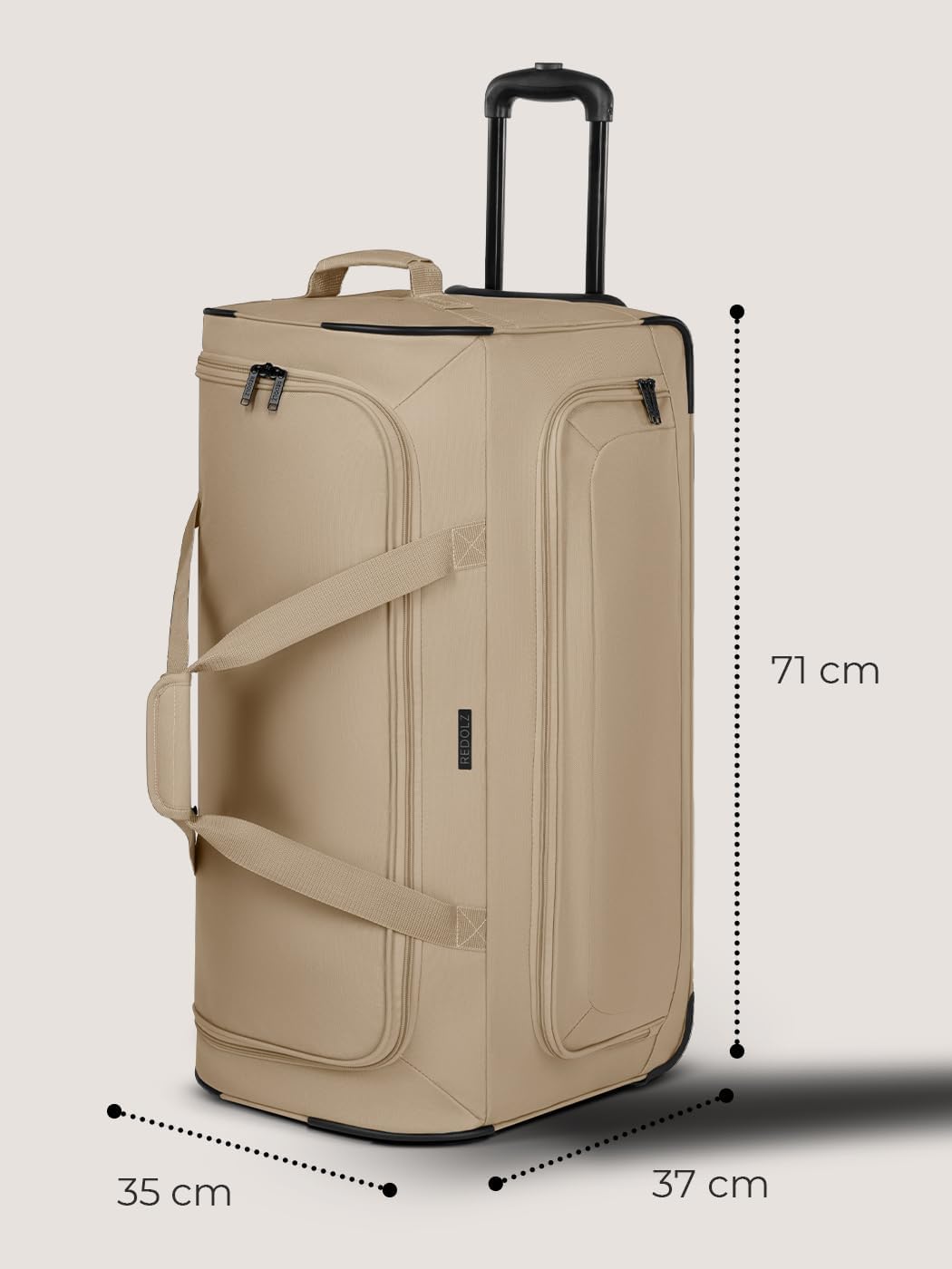 REDOLZ grosse L Trolley-Reisetasche mit Rollen 71 cm | 81 Liter | für Männer & Frauen (Duffle Essent