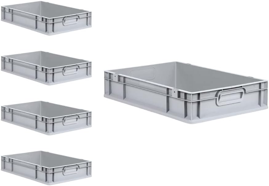 PROREGAL SuperSparSet 5x Eurobox NextGen Grip | HxBxT 12x40x60cm | 23 Liter | Griffe geschlossen | G